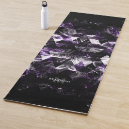 Driehoekige Geometrie Paars Rokerpatroon Monogram Yogamat