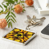 driehoekige geometrische Art Sleutelhanger (Zijkant)