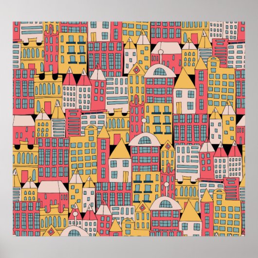 Driehoekige geometrische: kleurrijke Abstracte ach Poster (Voorkant)