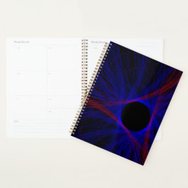 Driehoekige geometrische spiraalplanner met accent planner