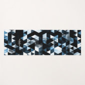 Driehoekige Geometry Blue Smoky Patroonmonogram Yogamat (Voorkant (horizontaal))
