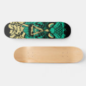 Driehoekige Groene Owl Schaats Skateboard (Horizontaal)