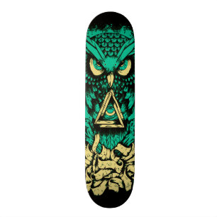 Driehoekige Groene Owl Schaats Skateboard