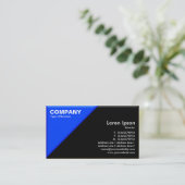 Driehoekige hoek - 3d-effect - blauw en zwart visitekaartje (Staand voorkant)