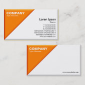 Driehoekige hoek - 3d-effect - Oranje en wit Visitekaartje (Voorkant / Achterkant)