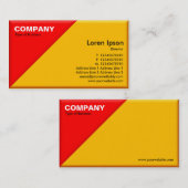 Driehoekige hoek - 3d-effect - rood en ambergeel visitekaartje (Voorkant / Achterkant)