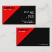 Driehoekige hoek - 3d-effect - rood en zwart visitekaartje (Voorkant / Achterkant)