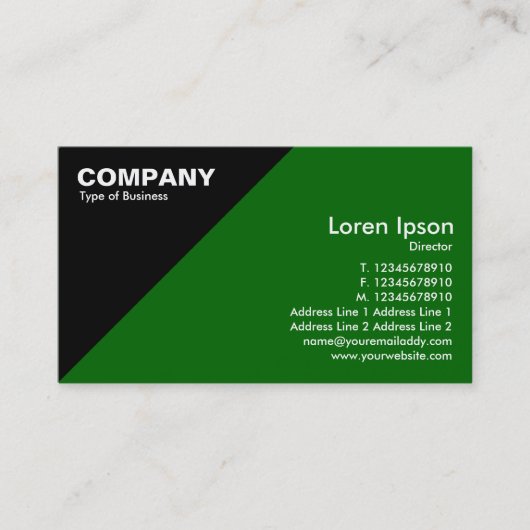 Driehoekige hoek - groen (006600) visitekaartje (Voorkant)