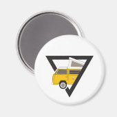 driehoekige klassieke gele bus magneet (Voorkant / Achterkant)