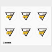 driehoekige klassieke gele bus ronde sticker (Vel)