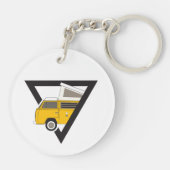 driehoekige klassieke gele bus sleutelhanger (Achterkant)