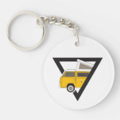 driehoekige klassieke gele bus sleutelhanger (Voorkant)