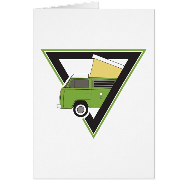 driehoekige klassieke groene camper van (Voorkant)