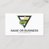 driehoekige klassieke groene camper van visitekaartje (Voorkant)