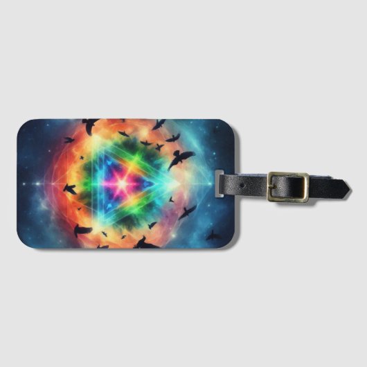 driehoekige kosmische energie bagagelabel (Voorkant (horizontaal))