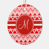 Driehoekige monogram Red Aztec Andes Tribal Mounta Keramisch Ornament (Links)