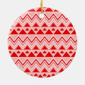 Driehoekige monogram Red Aztec Andes Tribal Mounta Keramisch Ornament (Achterkant)