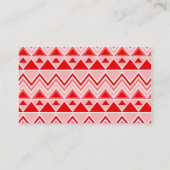 Driehoekige monogram Red Aztec Andes Tribal Mounta Visitekaartje (Achterkant)