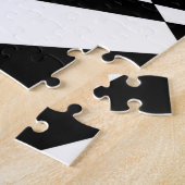 Driehoekige optische verlichting zwart-wit legpuzzel (Zijkant)