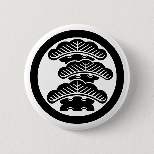 Driehoekige pijnboom R in de cirkel Ronde Button 5,7 Cm (Voorkant)