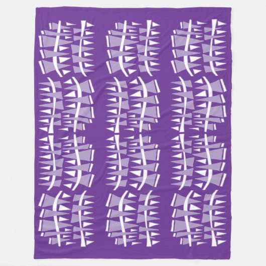 Driehoekige rijen Paarse Dodle44c Fleece Deken (Voorkant)