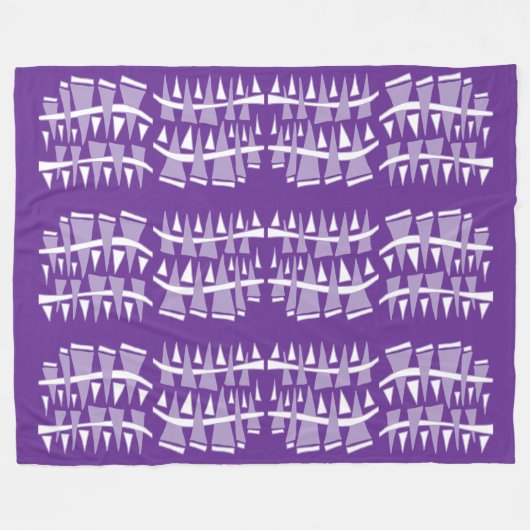 Driehoekige rijen Paarse Dodle44c Fleece Deken (Voorkant (Horizontaal))