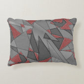 Driehoekige ruw snijdsels, op rode achtergrond accent kussen (Voorkant)