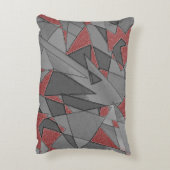 Driehoekige ruw snijdsels, op rode achtergrond accent kussen (Achterkant (Verticaal))