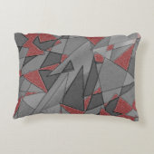 Driehoekige ruw snijdsels, op rode achtergrond accent kussen (Achterkant)