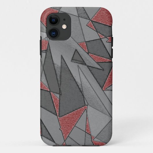 Driehoekige ruw snijdsels, op rode achtergrond Case-Mate iPhone case (Achterkant)