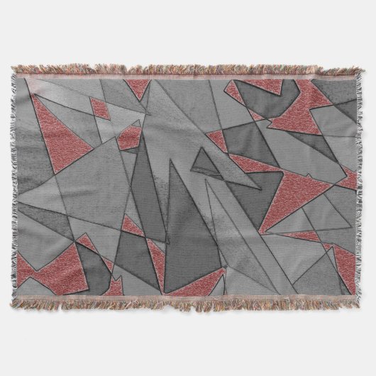 Driehoekige ruw snijdsels, op rode achtergrond deken (Voorkant)