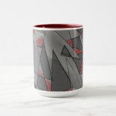 Driehoekige ruw snijdsels, op rode achtergrond mok (Midden)