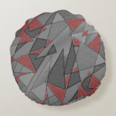 Driehoekige ruw snijdsels, op rode achtergrond rond kussen (Achterkant)