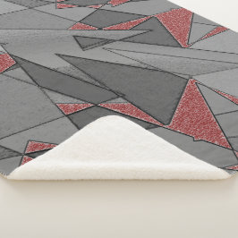 Driehoekige ruw snijdsels, op rode achtergrond sherpa deken