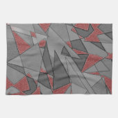 Driehoekige ruw snijdsels, op rode achtergrond theedoek (Horizontaal)