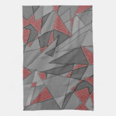 Driehoekige ruw snijdsels, op rode achtergrond theedoek (Verticaal)