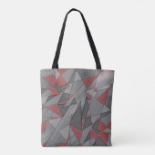 Driehoekige ruw snijdsels, op rode achtergrond tote bag (Achterkant)