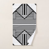 Driehoekige strepen 2 in zwart-wit bad handdoek (Handdoek)