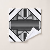 Driehoekige strepen 2 in zwart-wit bad handdoek (Wasdoekje)