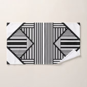 Driehoekige strepen 2 in zwart-wit bad handdoek (Handdoek)