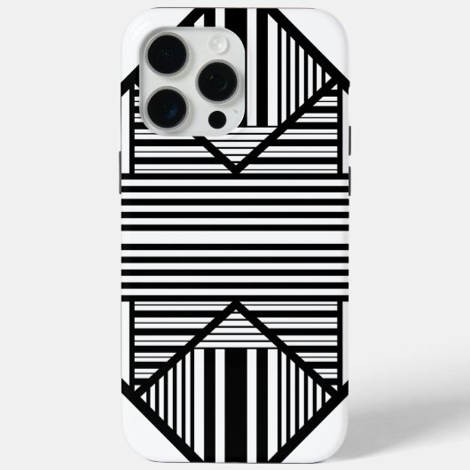 Driehoekige strepen 2 in zwart-wit Case-Mate iPhone case (Achterkant)