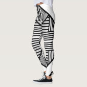 Driehoekige strepen 2 in zwart-wit leggings (Links)