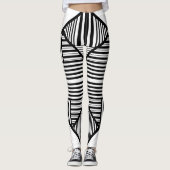 Driehoekige strepen 2 in zwart-wit leggings (Voorkant)