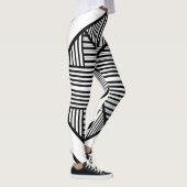 Driehoekige strepen 2 in zwart-wit leggings (Rechts)
