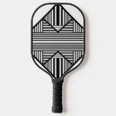 Driehoekige strepen 2 in zwart-wit pickleball paddle (Achterkant)