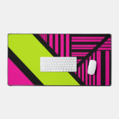 Driehoekige strepen in Lime Green, Hot Pink en Bla Bureaumat (Keyboard & Muis)
