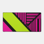 Driehoekige strepen in Lime Green, Hot Pink en Bla Bureaumat (Voorkant)