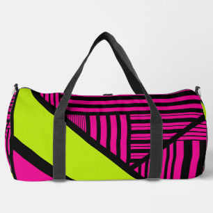 Driehoekige strepen in Lime Green, Hot Pink en Bla Plunjezak