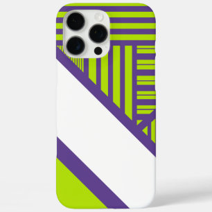 Driehoekige strepen in limoengroen en Paarse iPhone 16 Pro Max Hoesje