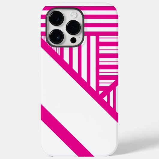 Driehoekige strepen in Magenta en Wit Case-Mate iPhone Case (Achterkant)